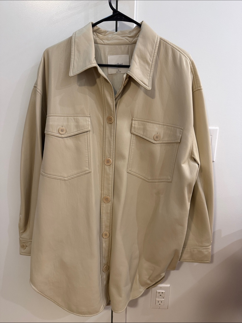 Aritzia Wilfred Faux Leather Shirt Jacket